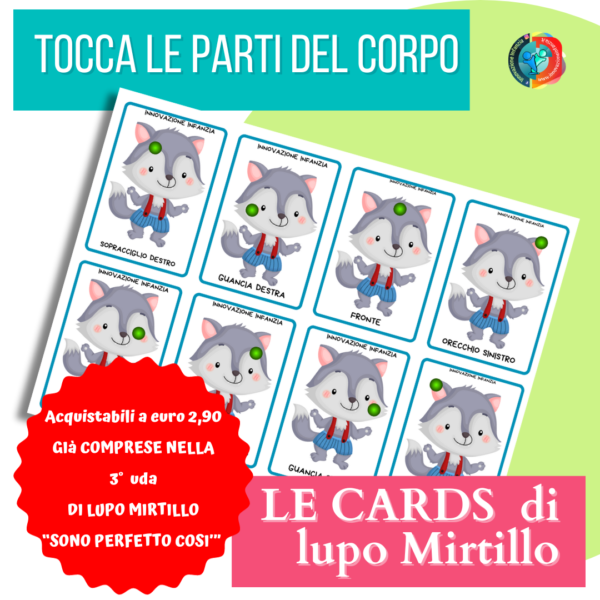 FLASHCARDS LE PARTI DEL CORPO DI LUPO MIRTILLO